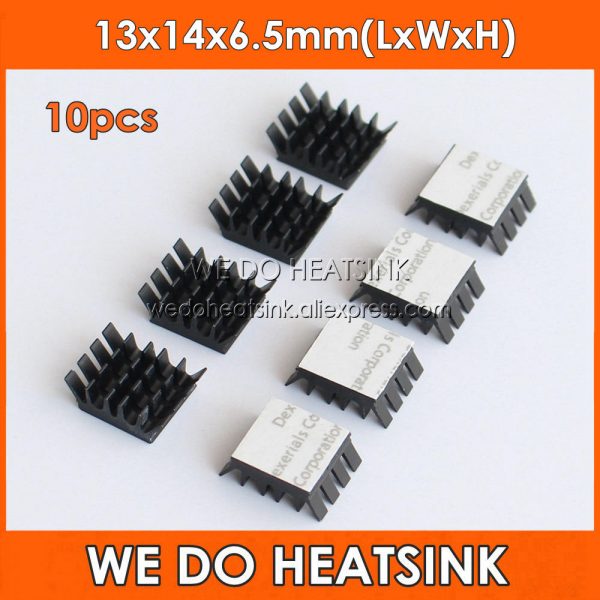 Aluminum Spiky Black Mini Heatsink 13x14x6.5mm for IC VGA RAM With Thermally Adhesive Tape 10pcs