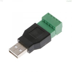 USB 2.0 Type A Male/Female to 5P Screw Terminal Adapter Connector L29K