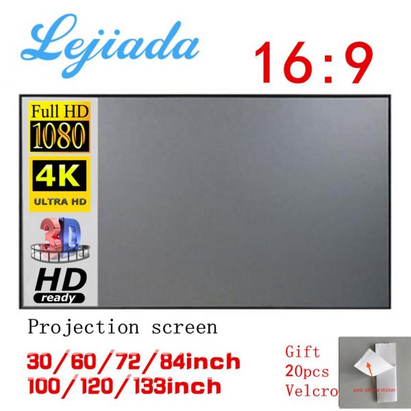 Projection Screen 60 72 84 100 120 inches portable projector screen