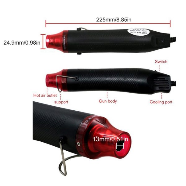 Mini Heat Gun with Thermostat, Hot Air Blower Thermal Power Tool