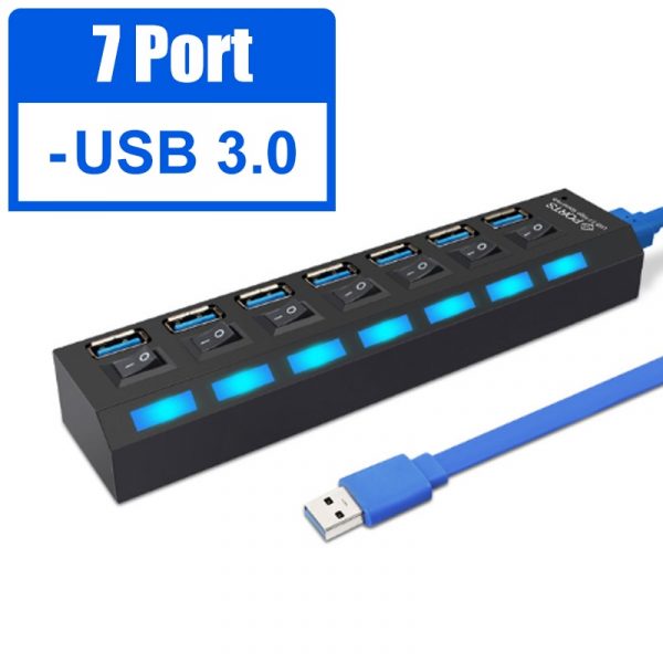 USB 3.0 Powered HUB 2.0 Splitter 4/7 Port Expander