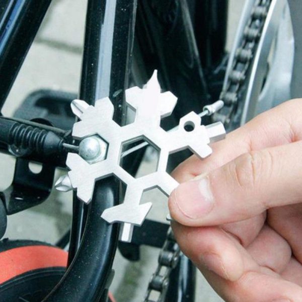 18 in 1 Multi-function Snow-flake Screwdriver Spanner Tool with Key Chain