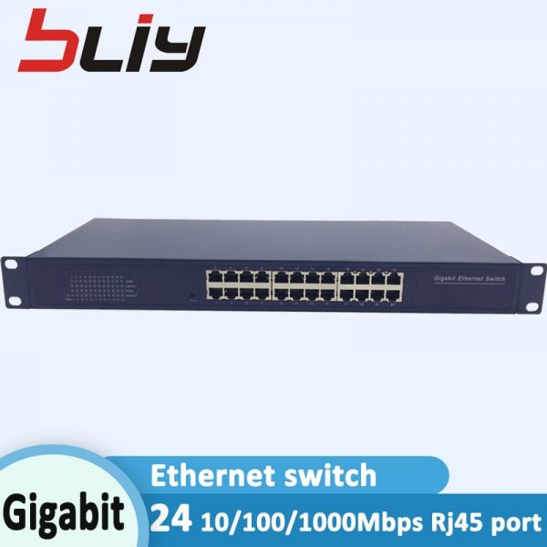 24 port gigabit switch ethernet rj45 UTP unmanaged layer 2 switcher hub rackmount 19" chassis