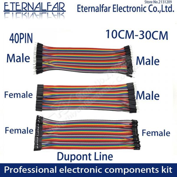 Dupont Line Jumper Wire 10CM 20CM 30CM 40PIN Male Female Head Bridle Rainbow Cable