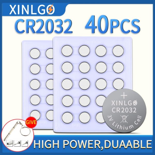 40PCS CR2032 DL2032 ECR2032 3v Lithium Coin Cell Batteries Loopacell