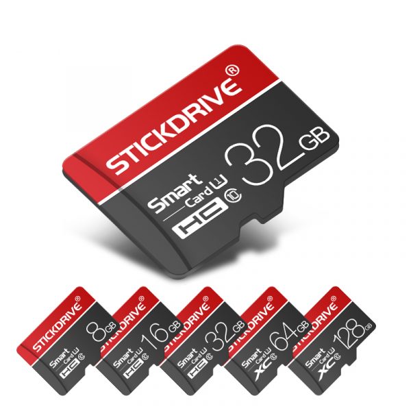 StickDrive 64GB 128GB Class 10 High Speed TF Memory Card With Card Adapter